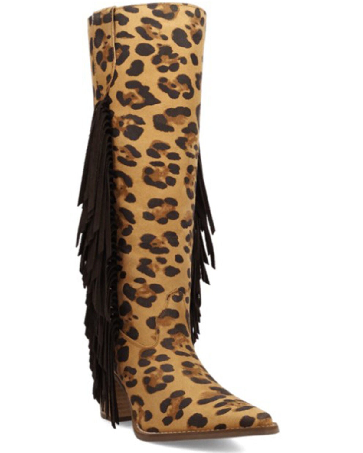 Women's Dingo Twister Suede Fringe Tall Western Boots - Snip Toe
