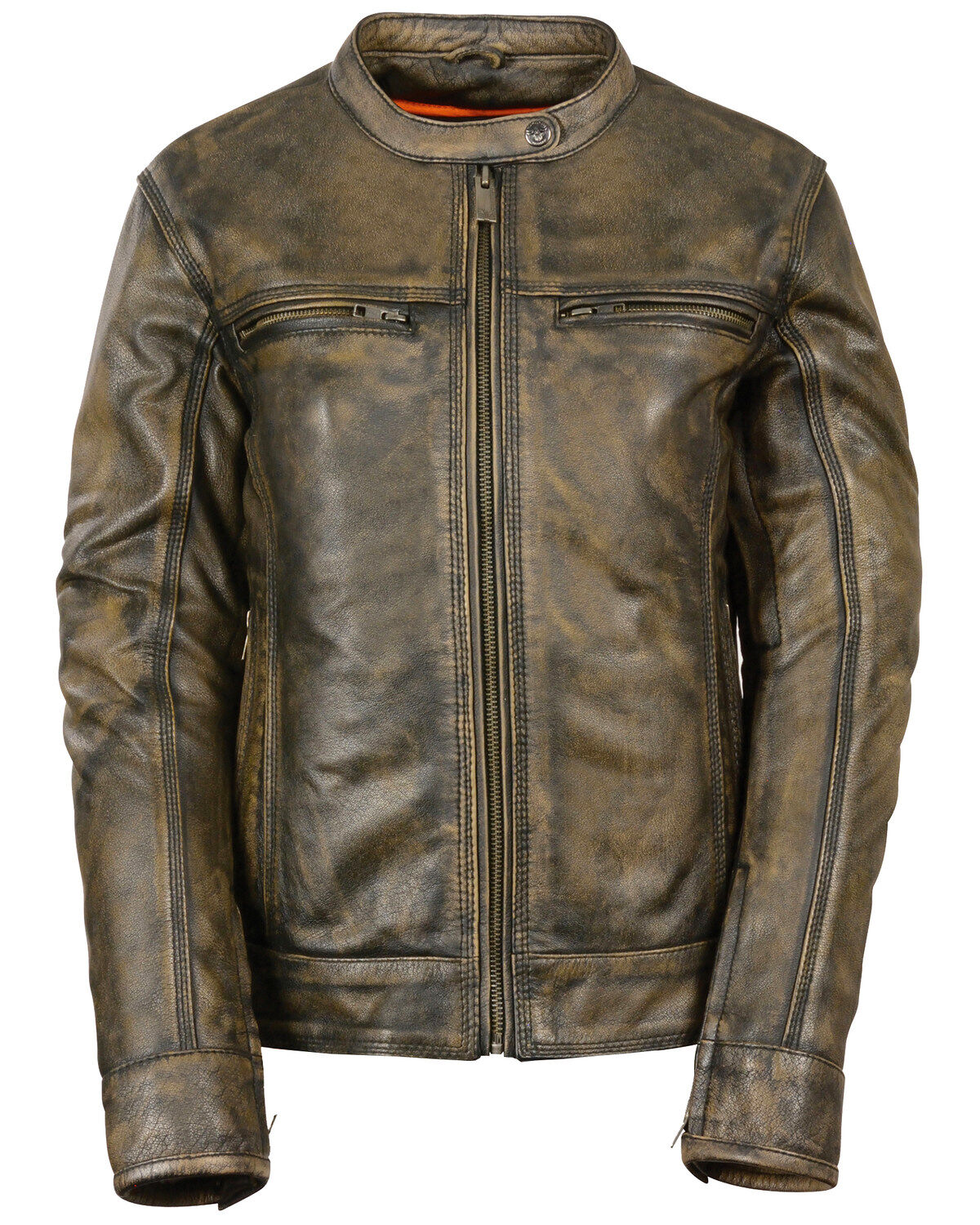 Women's Milwaukee Leather Distressed Vented Scooter Leather Jacket - 5