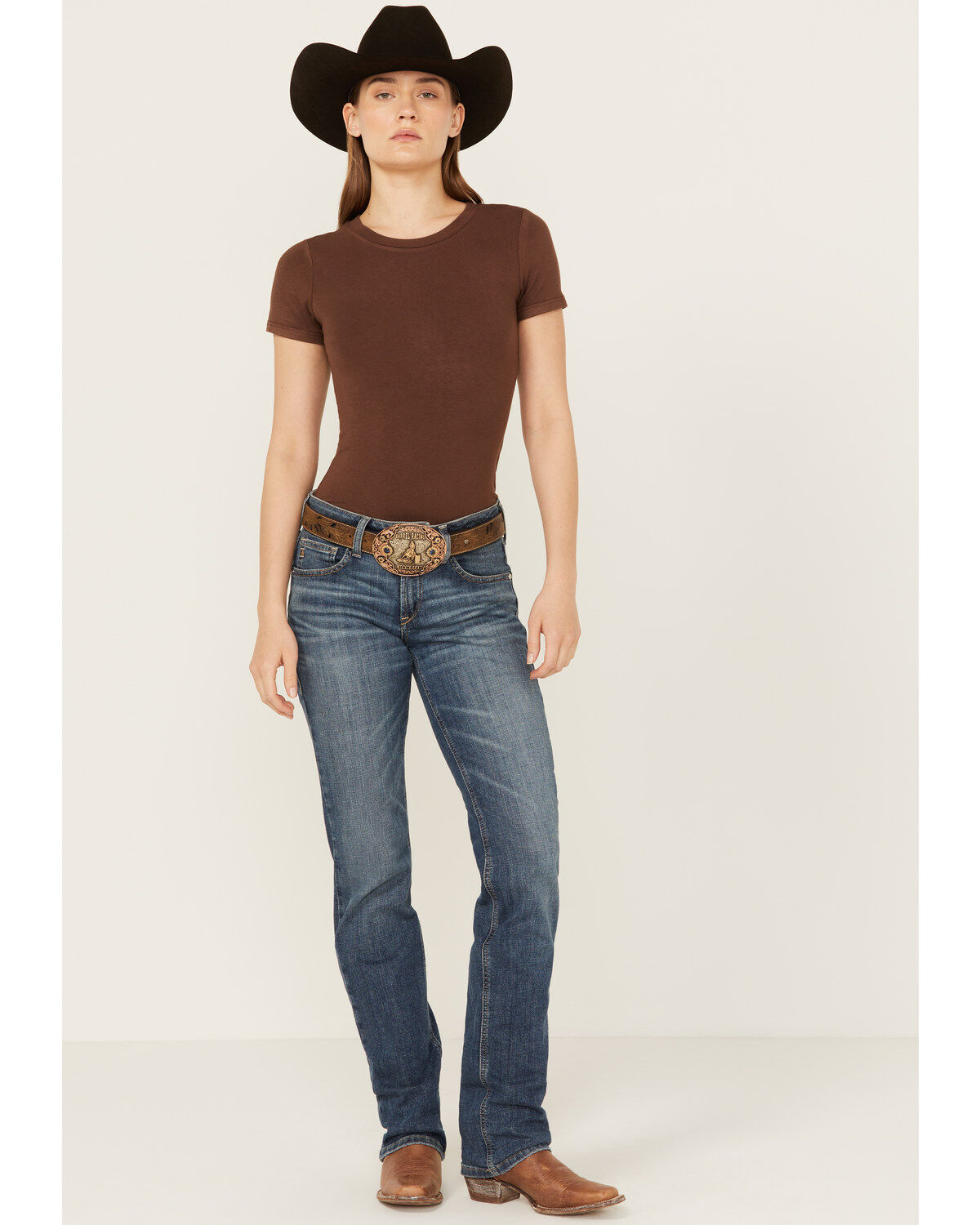 Women's Ariat Abigail Dark Wash Perfect Rise Straight Stretch Denim Je