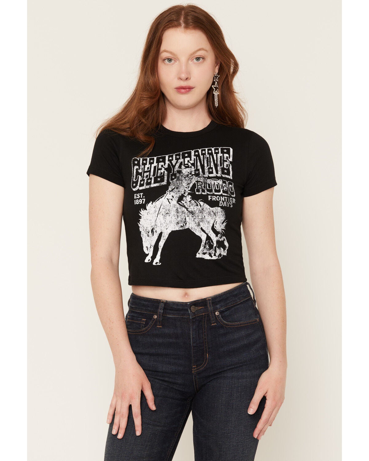 Women's Alpha Collective Cheyenne Rodeo Short Sleeve Baby Tee