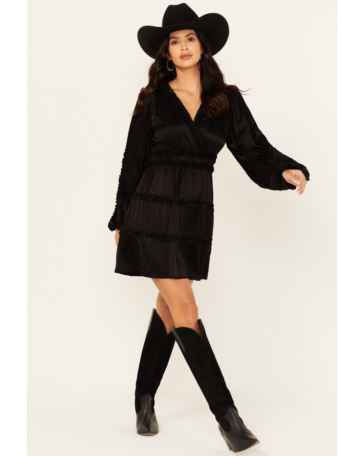 Women's Shyanne Long Sleeve Ruffle Mini Dress