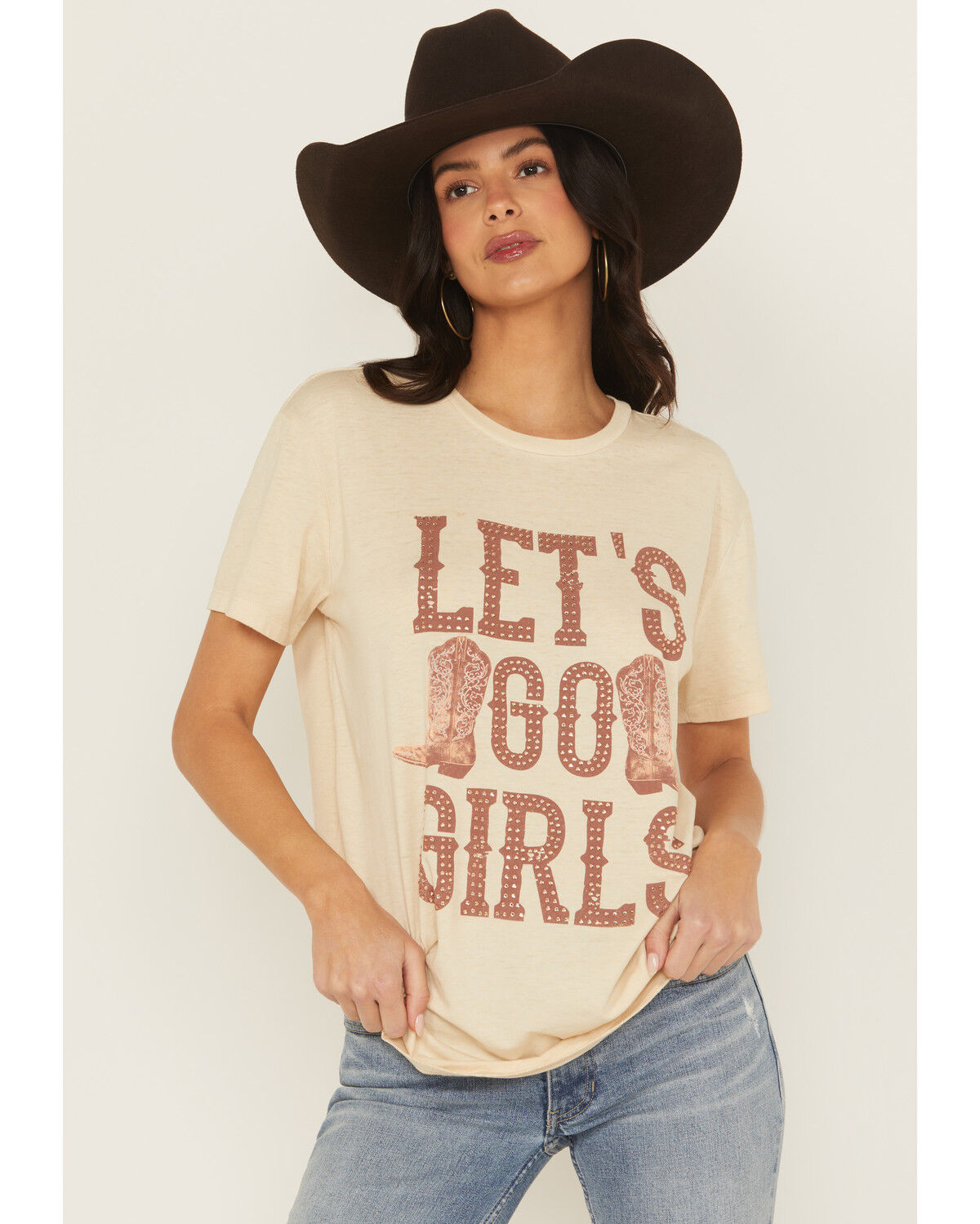 Women's Blended Let's Go Girls Short Sleeve Graphic Tee