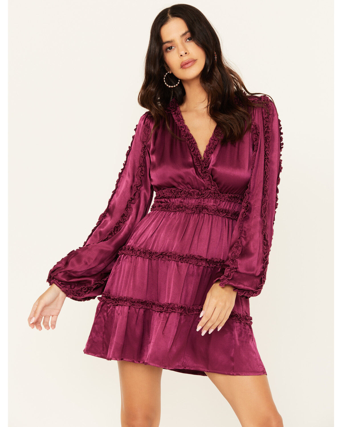 Women's Shyanne Long Sleeve Ruffle Mini Dress