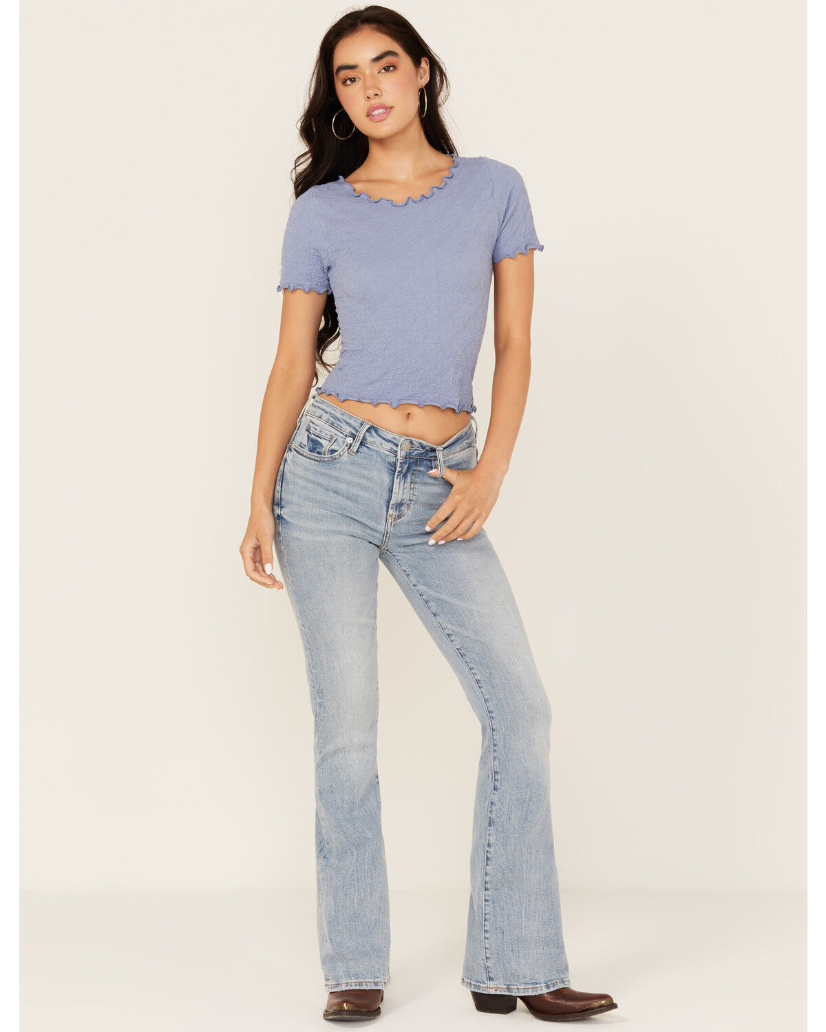 Women's Dear John Light Wash Rosa High Rise Flare Stretch Denim Jeans