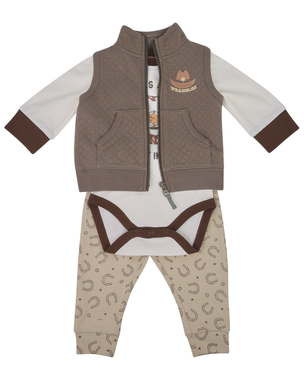 Boys' Wrangler Infant New Sheriff Long Sleeve Onesie Set - 3 Piece