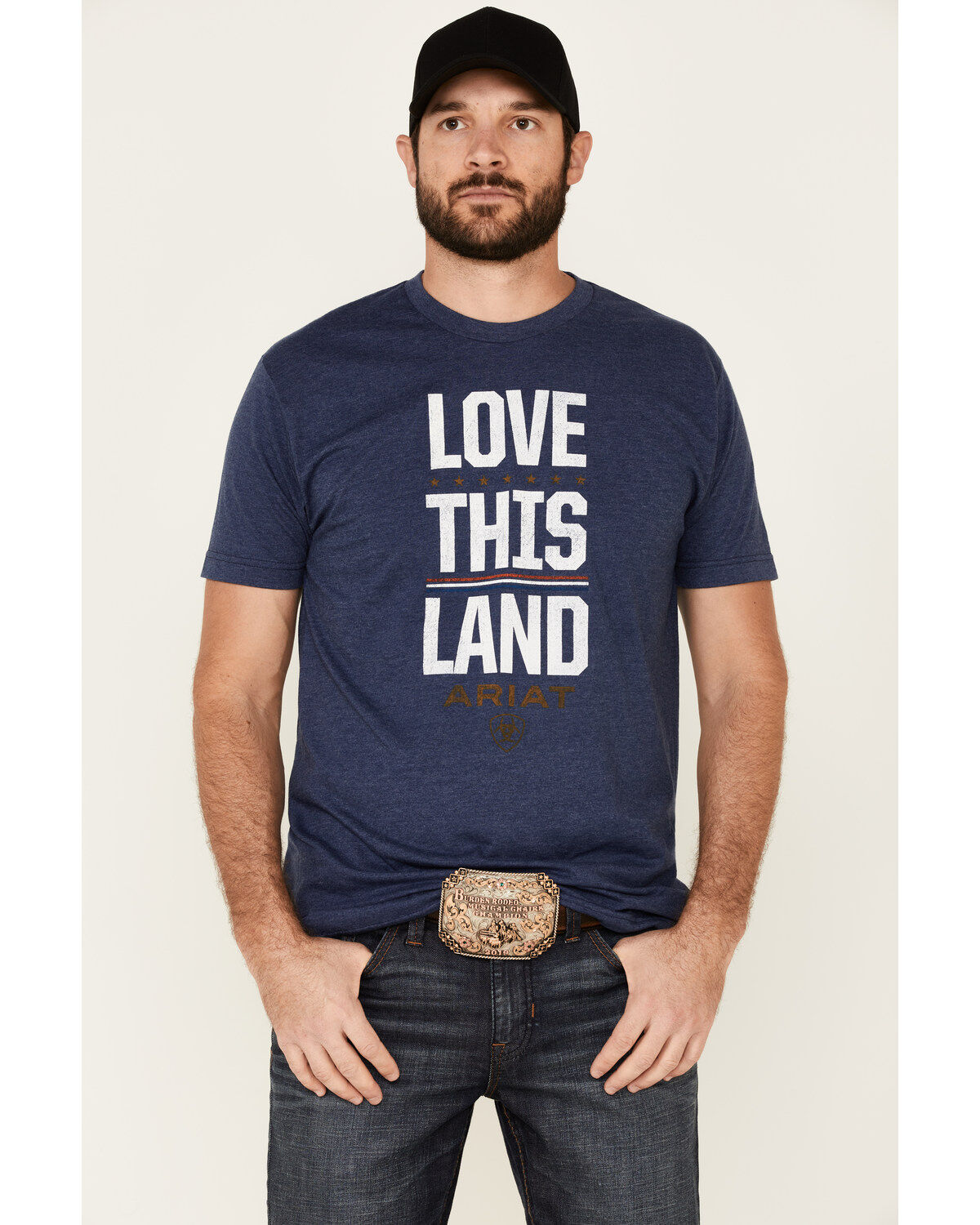 Men's Ariat Navy Love This Land Graphic Short Sleeve T-Shirt