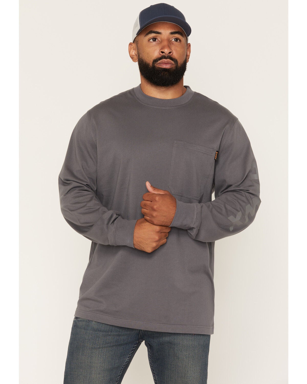 Men's Hawx Logo Graphic Long Sleeve Work T-Shirt