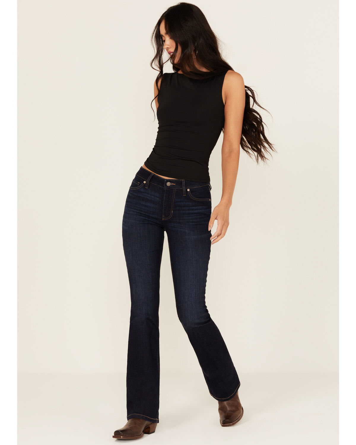 Women's Shyanne Flint Dark Wash Bootcut Stretch Denim Jeans