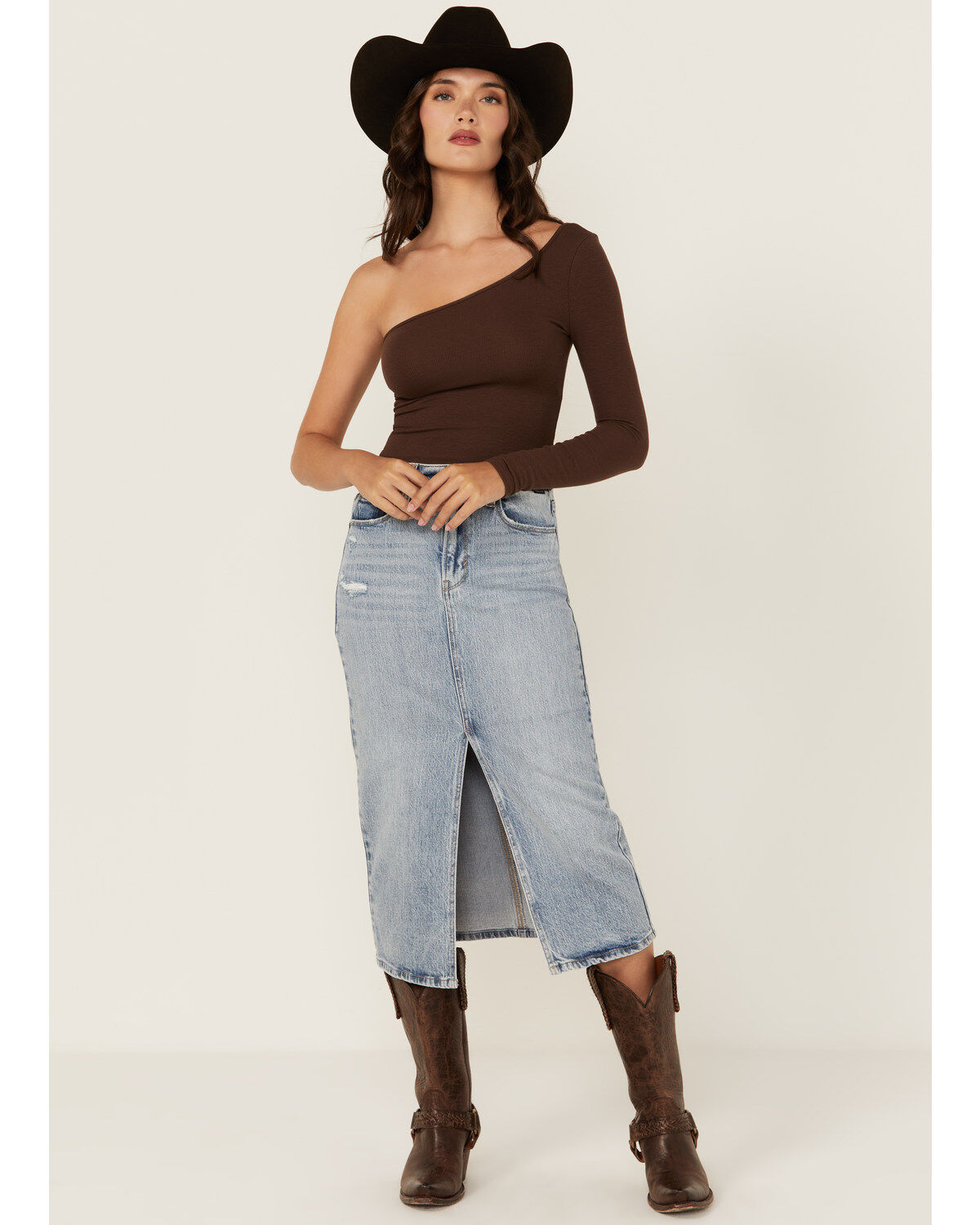 Women's Cello Medium Wash Midi Skirt