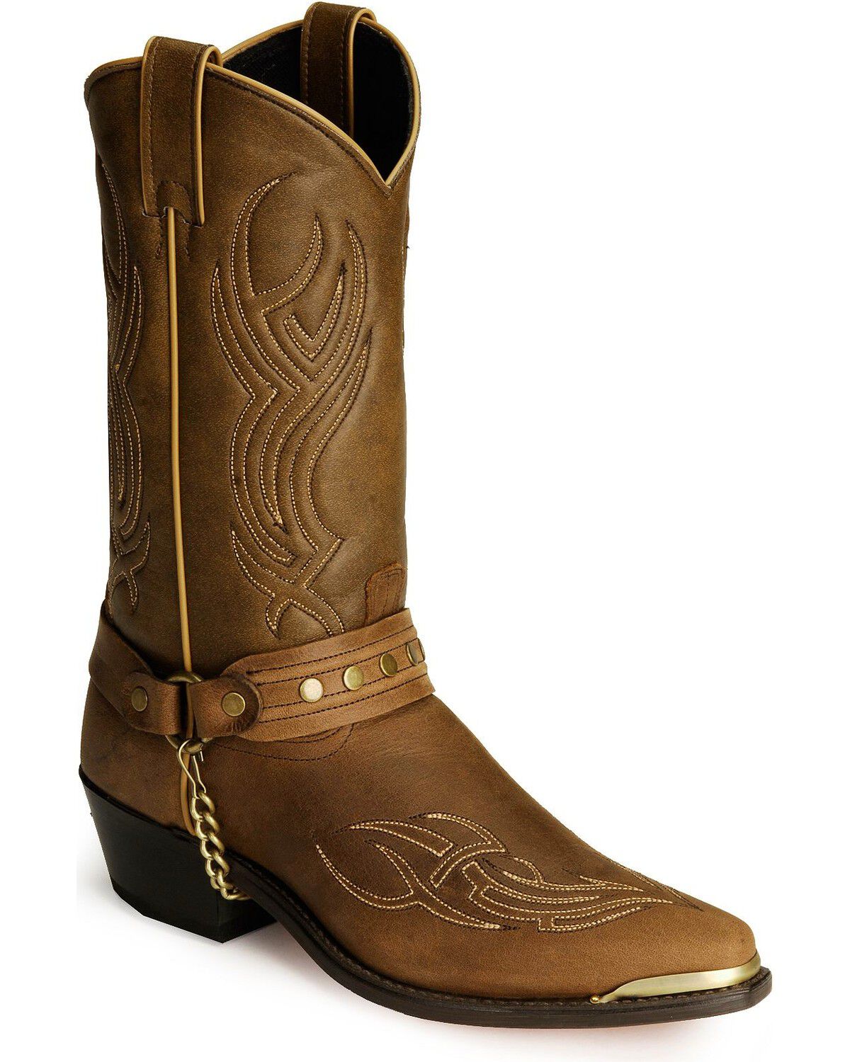 Abilene Sage by Studded Harness Boots - Snip Toe