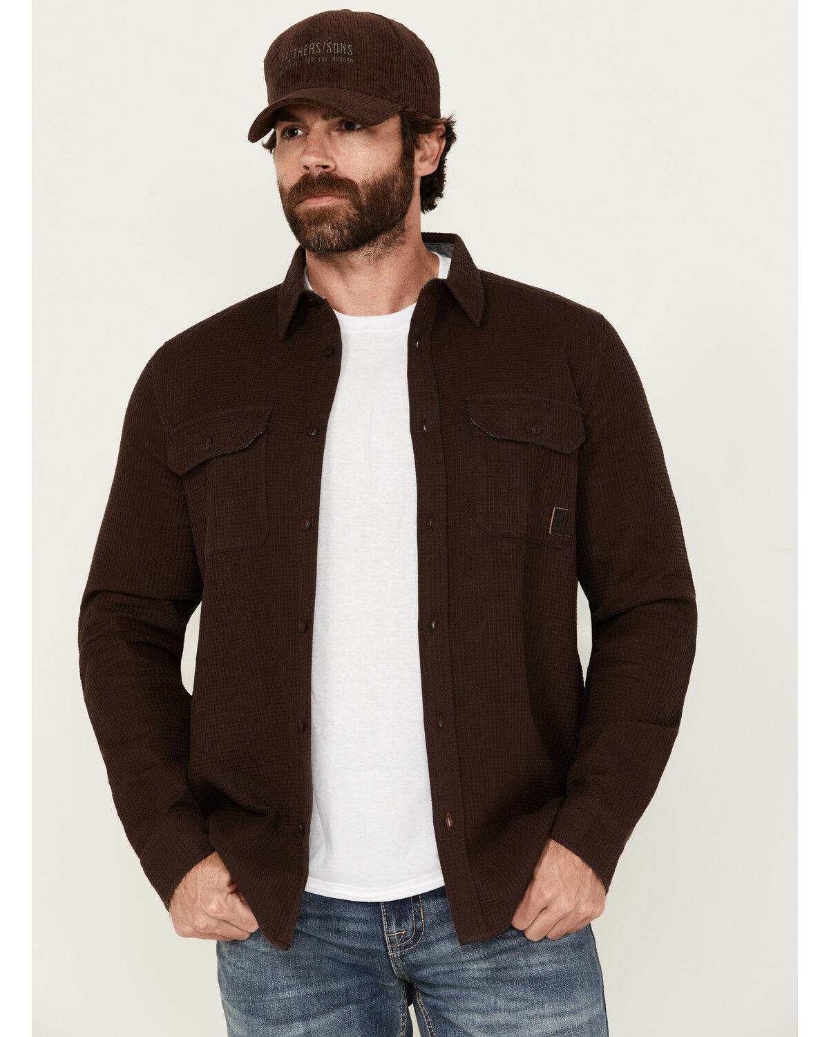 Men's Brothers & Sons Hamilton Solid Long Sleeve Button-Down Western S