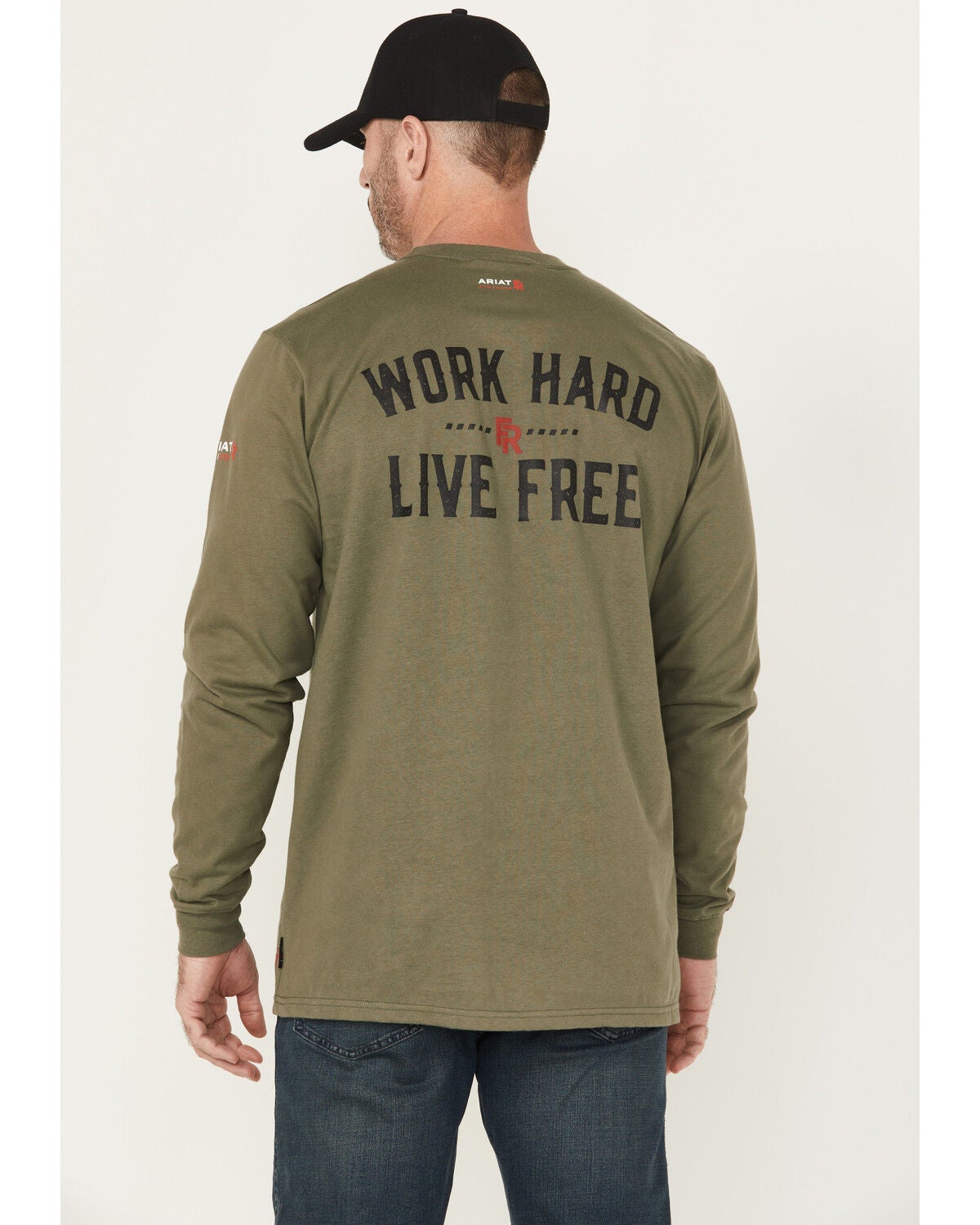 Men's Ariat FR Work Hard Live Free Long Sleeve Pocket Work Shirt