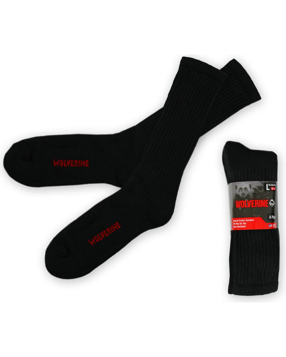 Men's Wolverine 4 Pack Work Socks