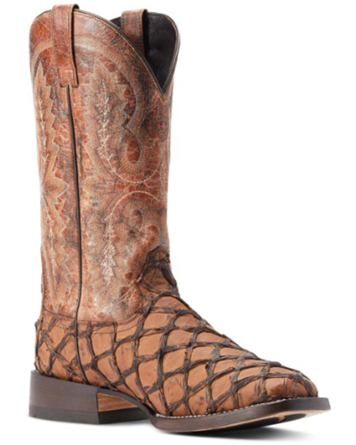 Men's Ariat Deep Water Exotic Pirarucu Western Boots - Broad Square To