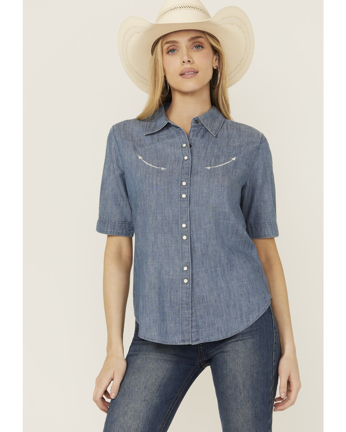 Women's Cruel Girl Short Sleeve Snap Western Shirt