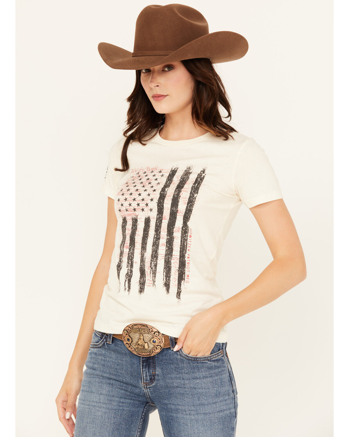 Women's Howitzer We The People Flag Short Sleeve Graphic Tee