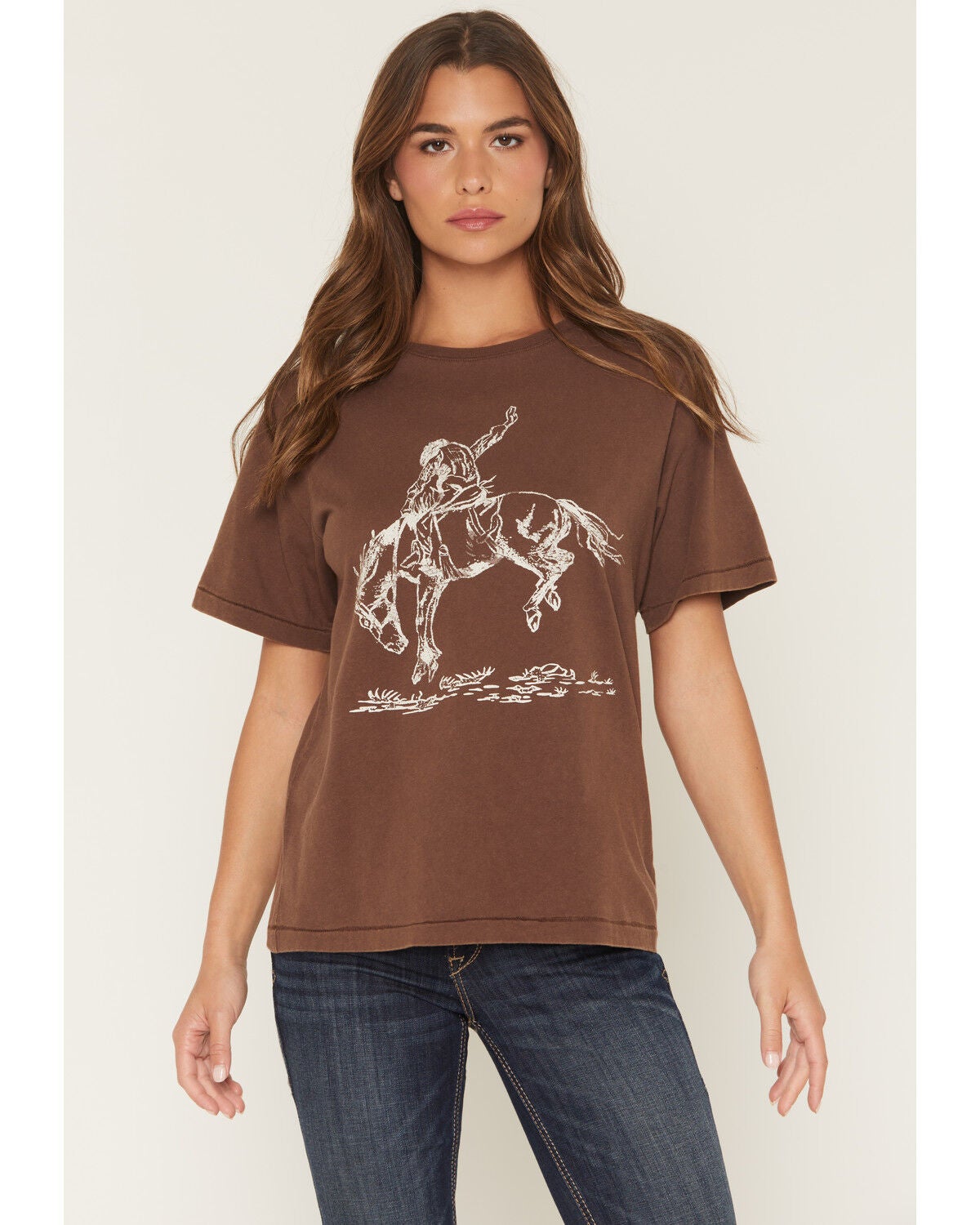 Women's Shyanne Cowboy Horse Short Sleeve Boyfriend Graphic Tee