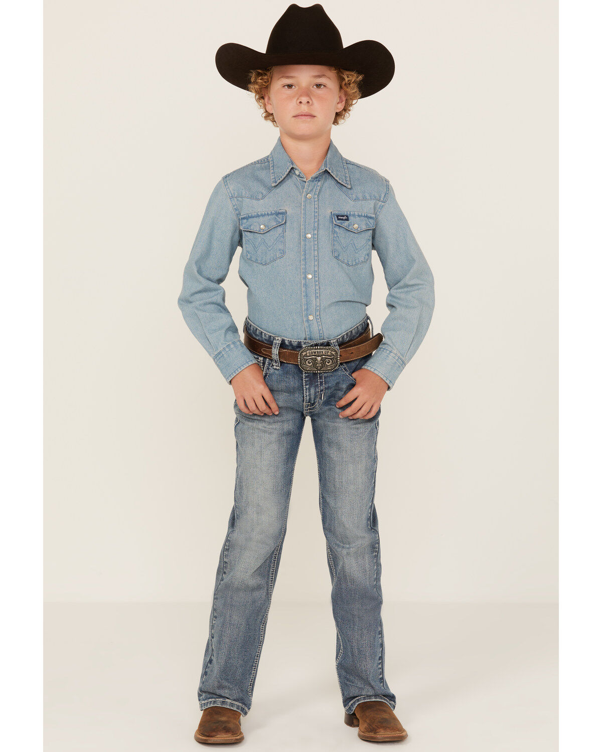 Boys' Panhandle Light Wash Vintage Bootcut Denim Jeans