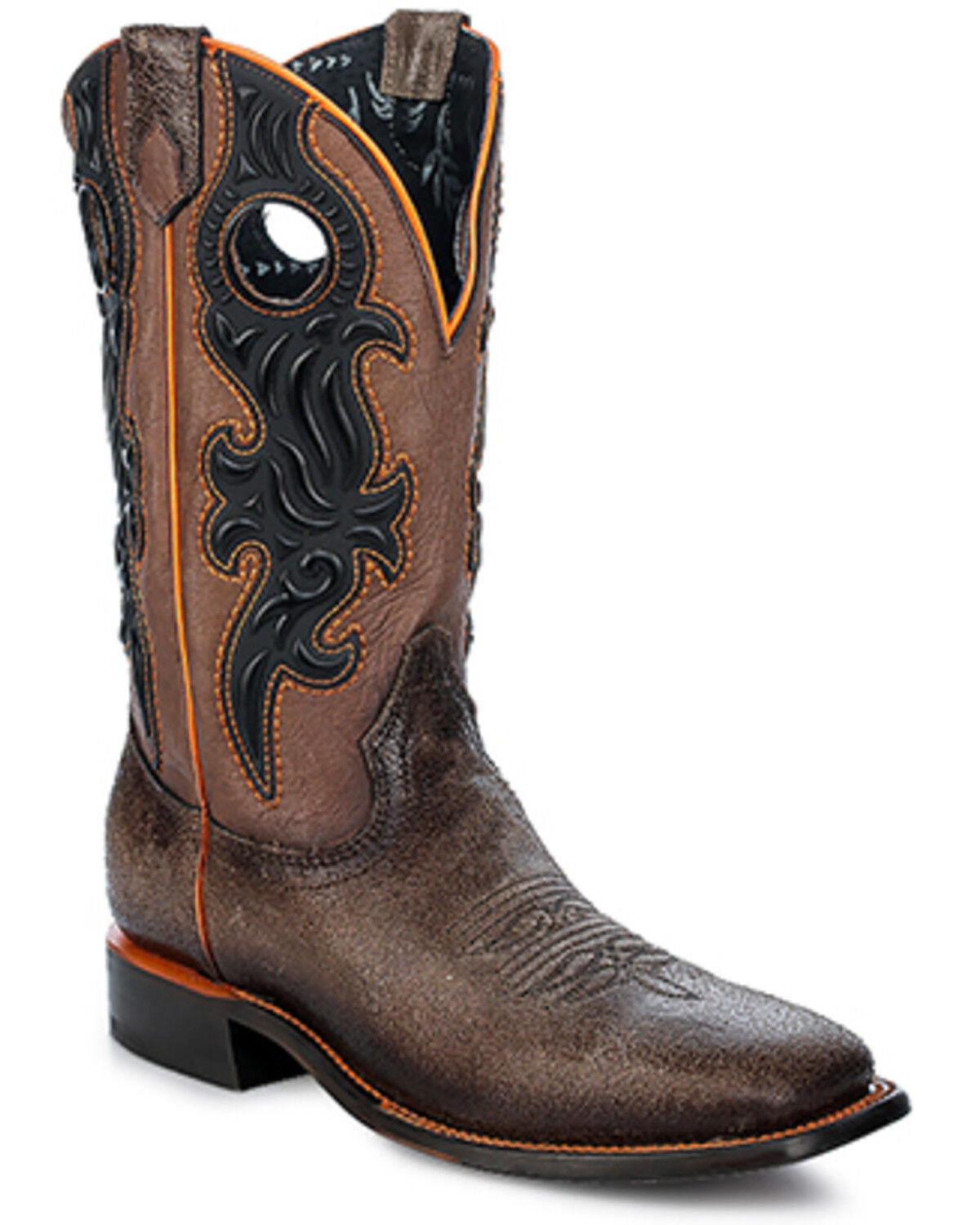 Men's Corral Embroidered Western Boots - Broad Square Toe