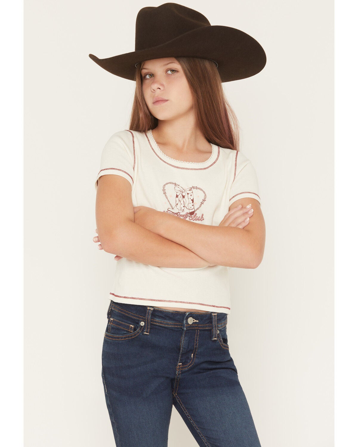 Girls' Self Esteem Cowgirl Club Short Sleeve Graphic Tee