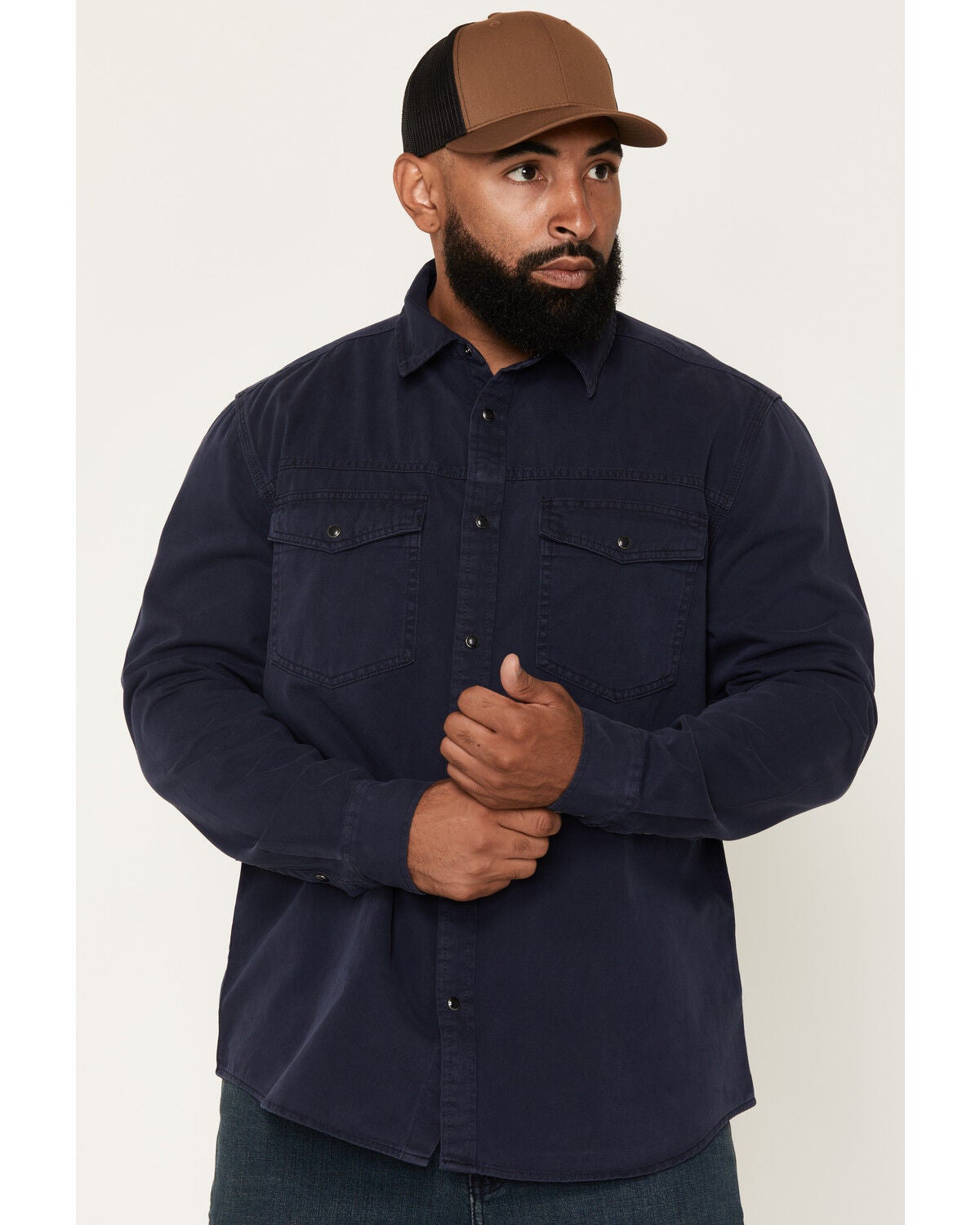 Men's Hawx Burr Solid Long Sleeve Snap Woven Work Shirt