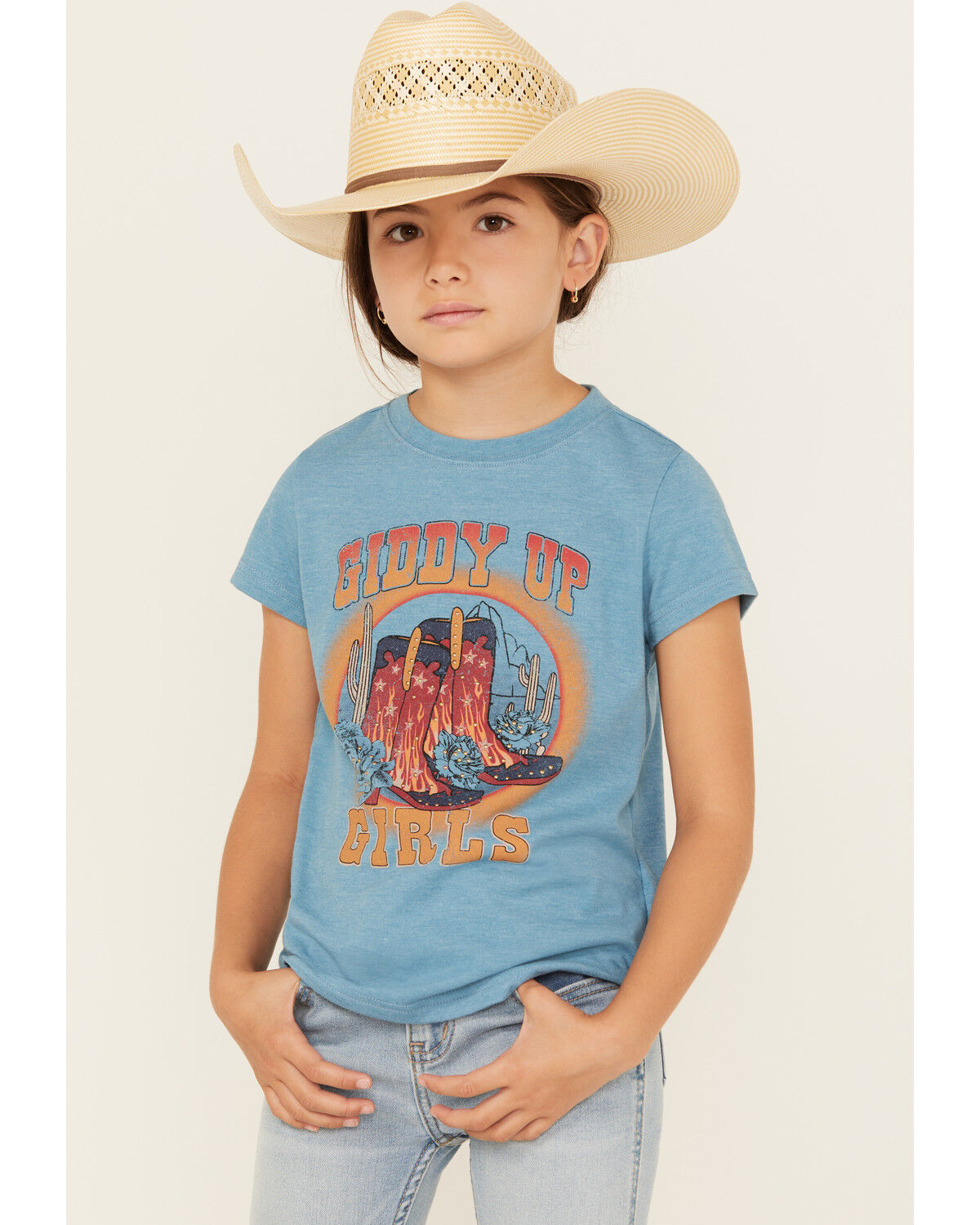 Girls' Shyanne Giddy Up Embellished Short Sleeve Graphic Tee