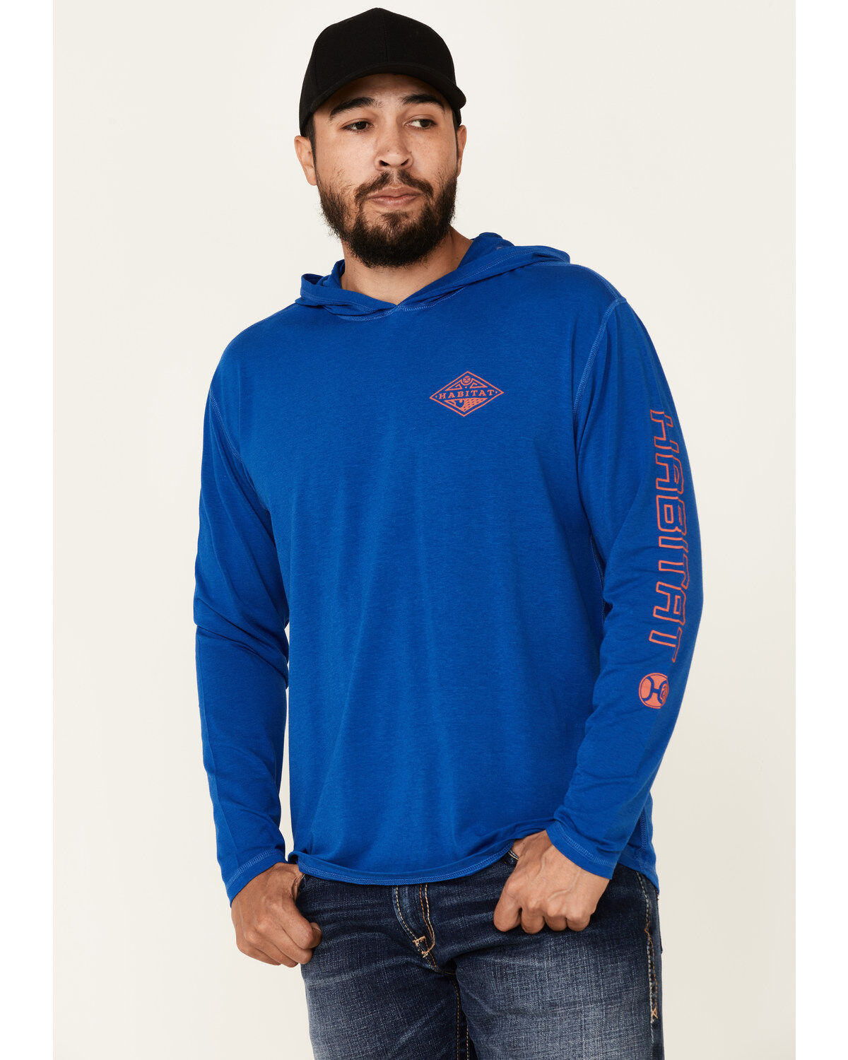 Men's Hooey Captain Bamboo Logo Long Sleeve Hooded T-Shirt