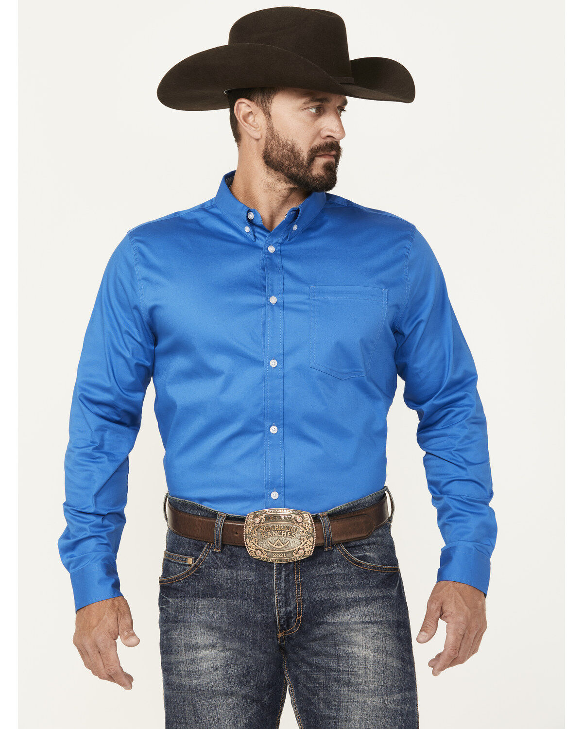 Men's Cody James Basic Twill Long Sleeve Button-Down Performance Weste