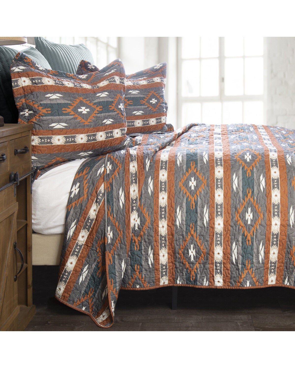 Wrangler Carstens Home Checotah King Quilt Set - 3 Piece