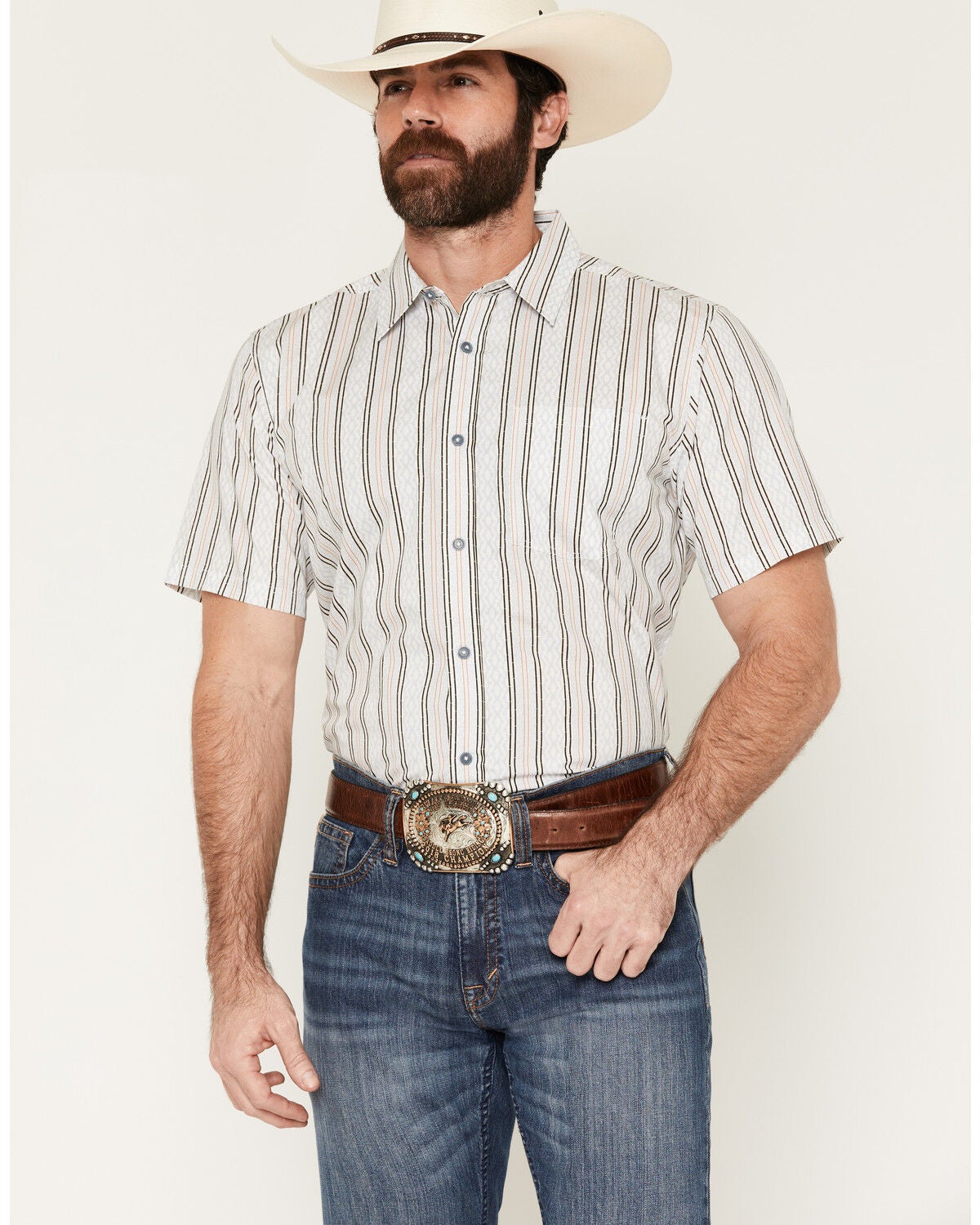 Men's Gibson Trading Co Walter White Geo Print Short Sleeve Button-Dow