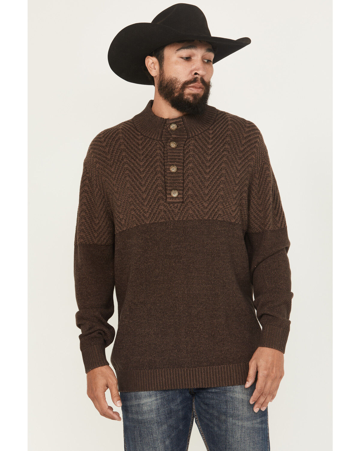 Men's Cinch Solid Button-Down Sweater