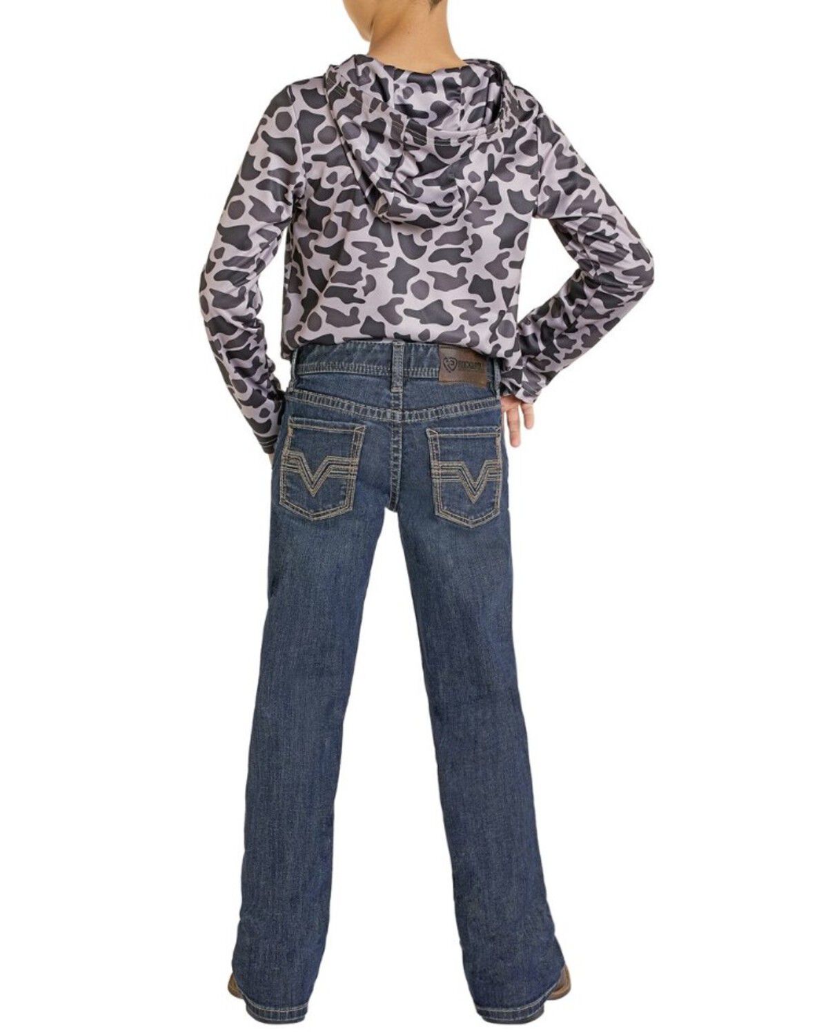 Boys' Rock & Roll Denim Dark Wash Bootcut Stretch Denim Jeans