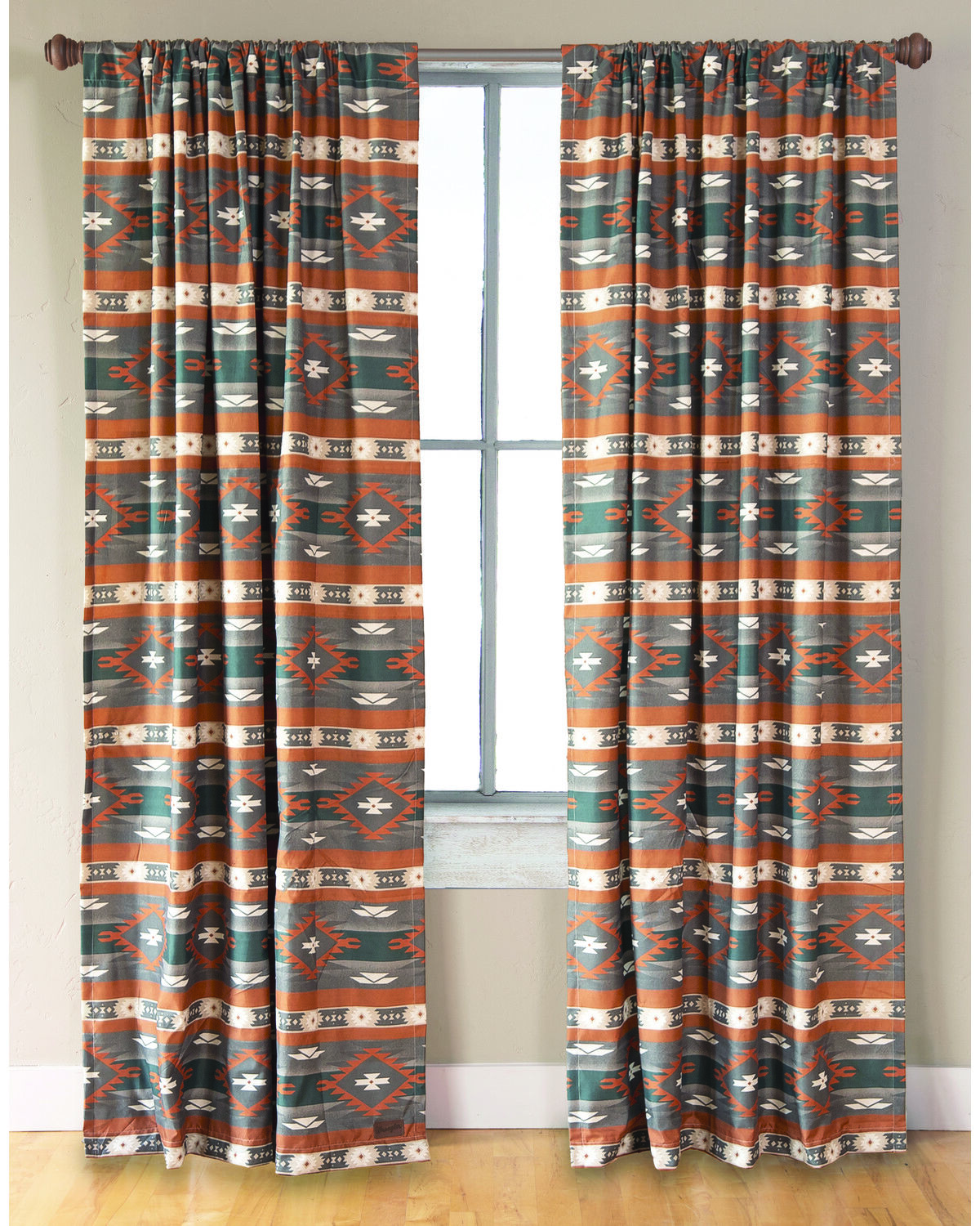Wrangler Checotah Southwestern Print Curtain Panel Set
