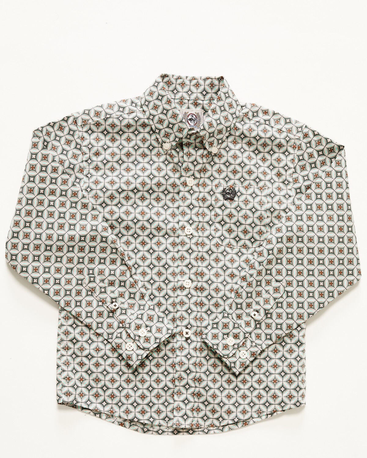 Boys' Cinch Toddler Geo Print Long Sleeve Button-Down Western Shirt