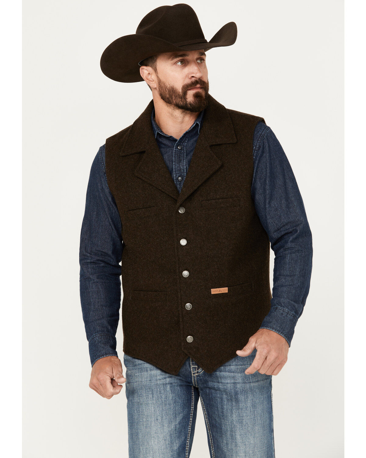 Men's Powder River Outfitters Wool Button-Down Vest