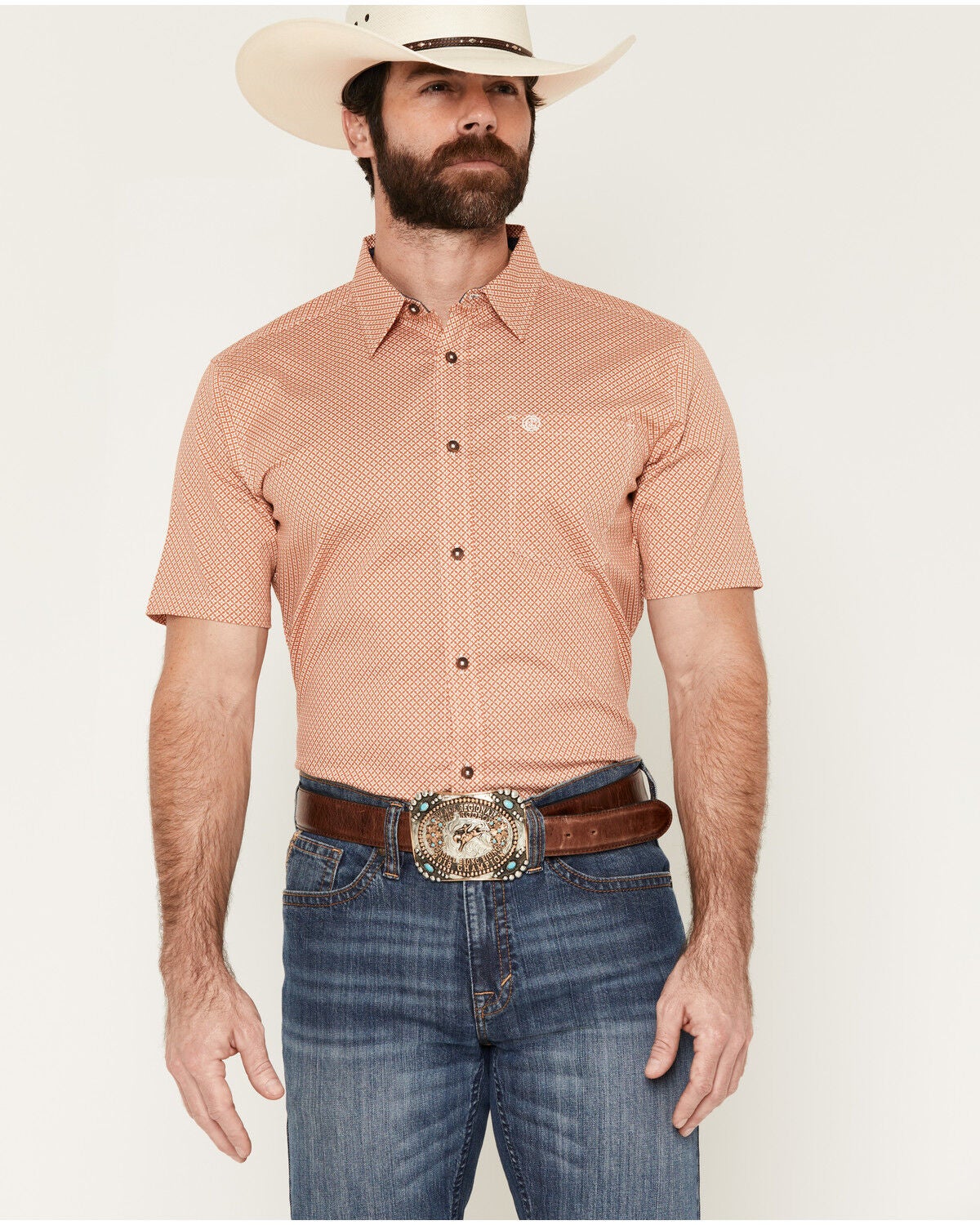Men's Cody James Grill And Greet Medallion Print Short Sleeve Stretch