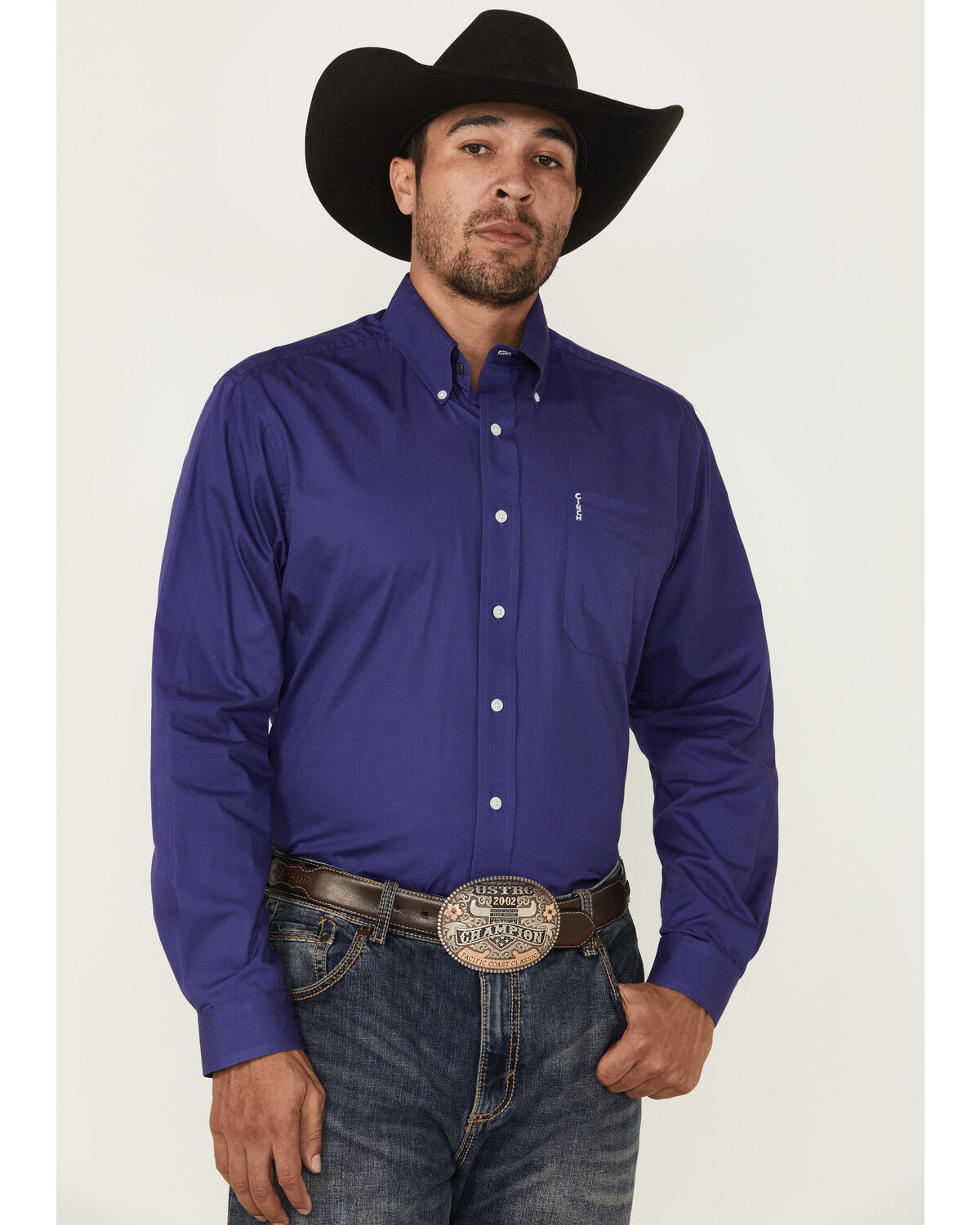Men's Cinch Solid Long Sleeve Button-Down Western Shirt