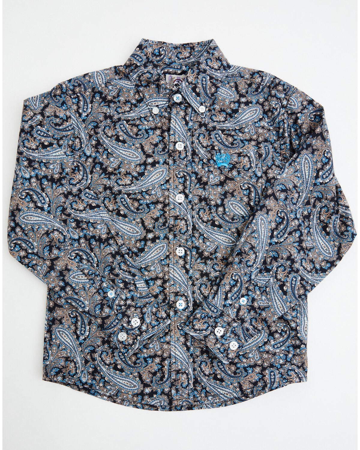 Boys' Cinch Toddler Paisley Print Long Sleeve Button-Down Western Shir