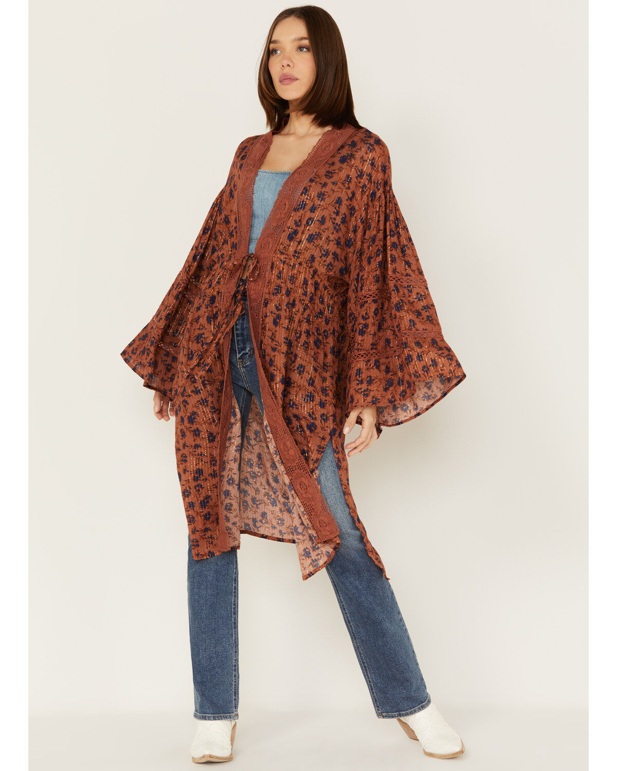 Women's Jen's Pirate Booty Floral Print Wildflower Trinity Kimono