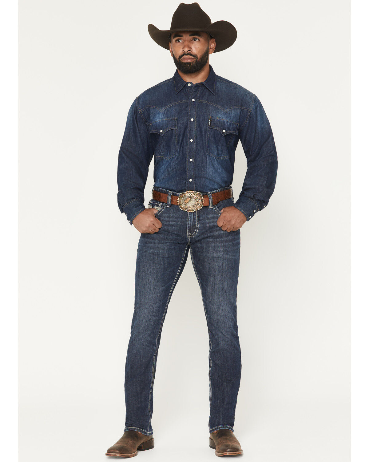 Men's Rock & Roll Denim Dark Wash Skinny Reflex Denim Jeans