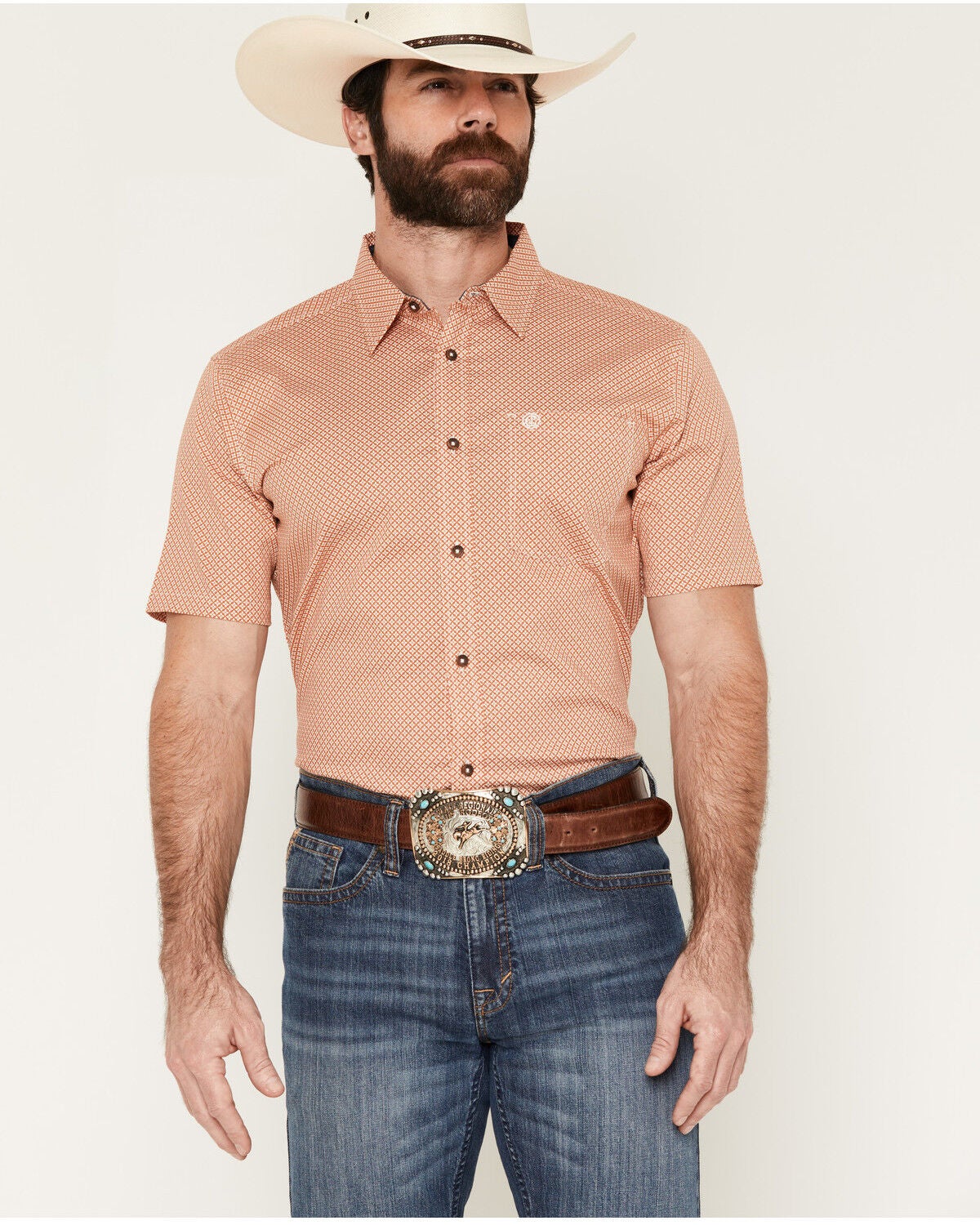 Men's Cody James Grill And Greet Medallion Print Short Sleeve Stretch
