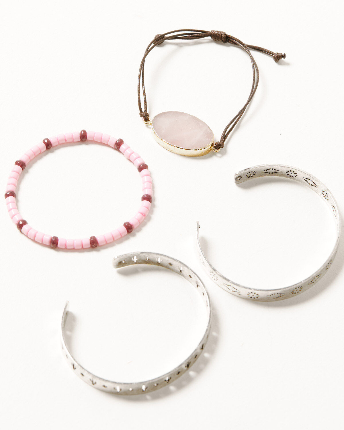 Women's Shyanne Agate Stone & Cactus 4pc Bracelet Set