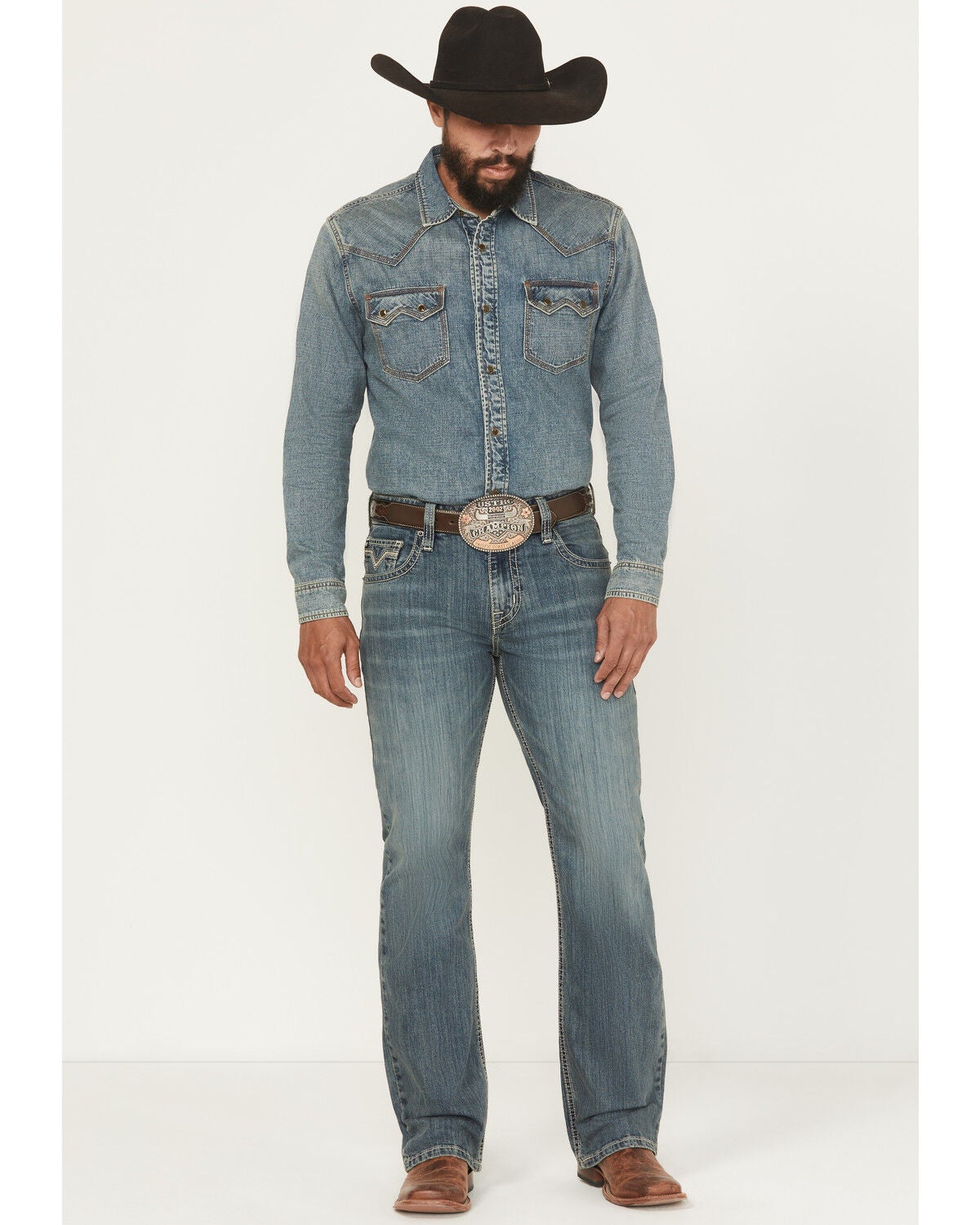 Men's Double Barrel Rock & Roll Denim Medium Wash Relaxed Bootcut Stre