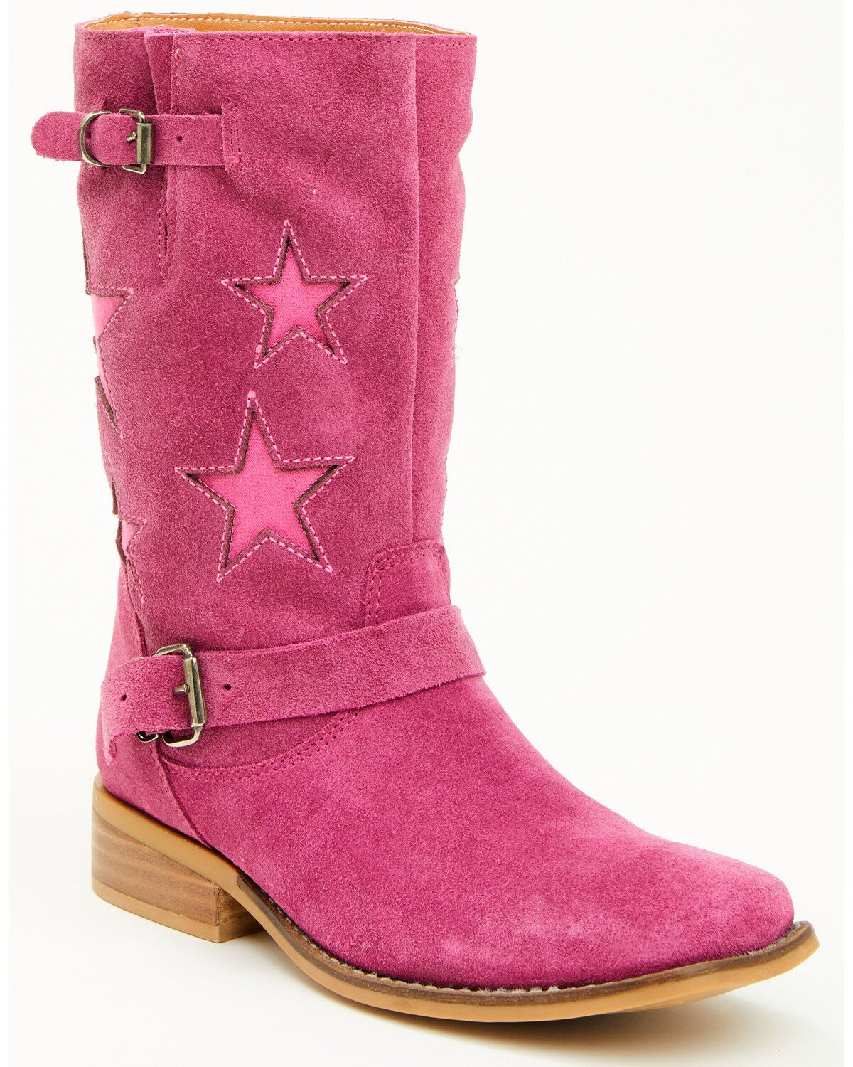 Girls' Dingo Blacklist Star Inlay Harness Boots - Square Toe
