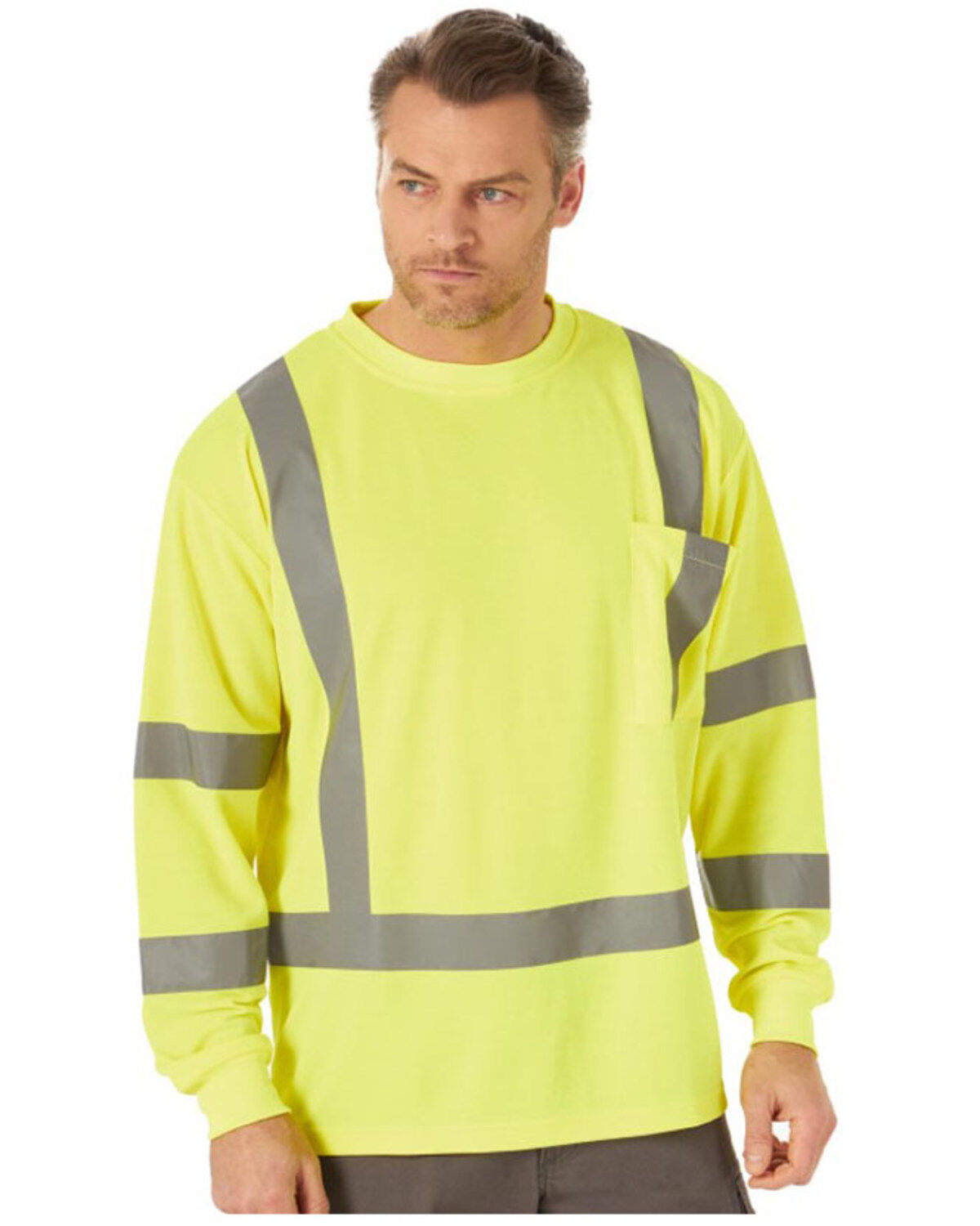 Men's Wrangler Riggs Safety High Visibility Long Sleeve Work T-Shirt