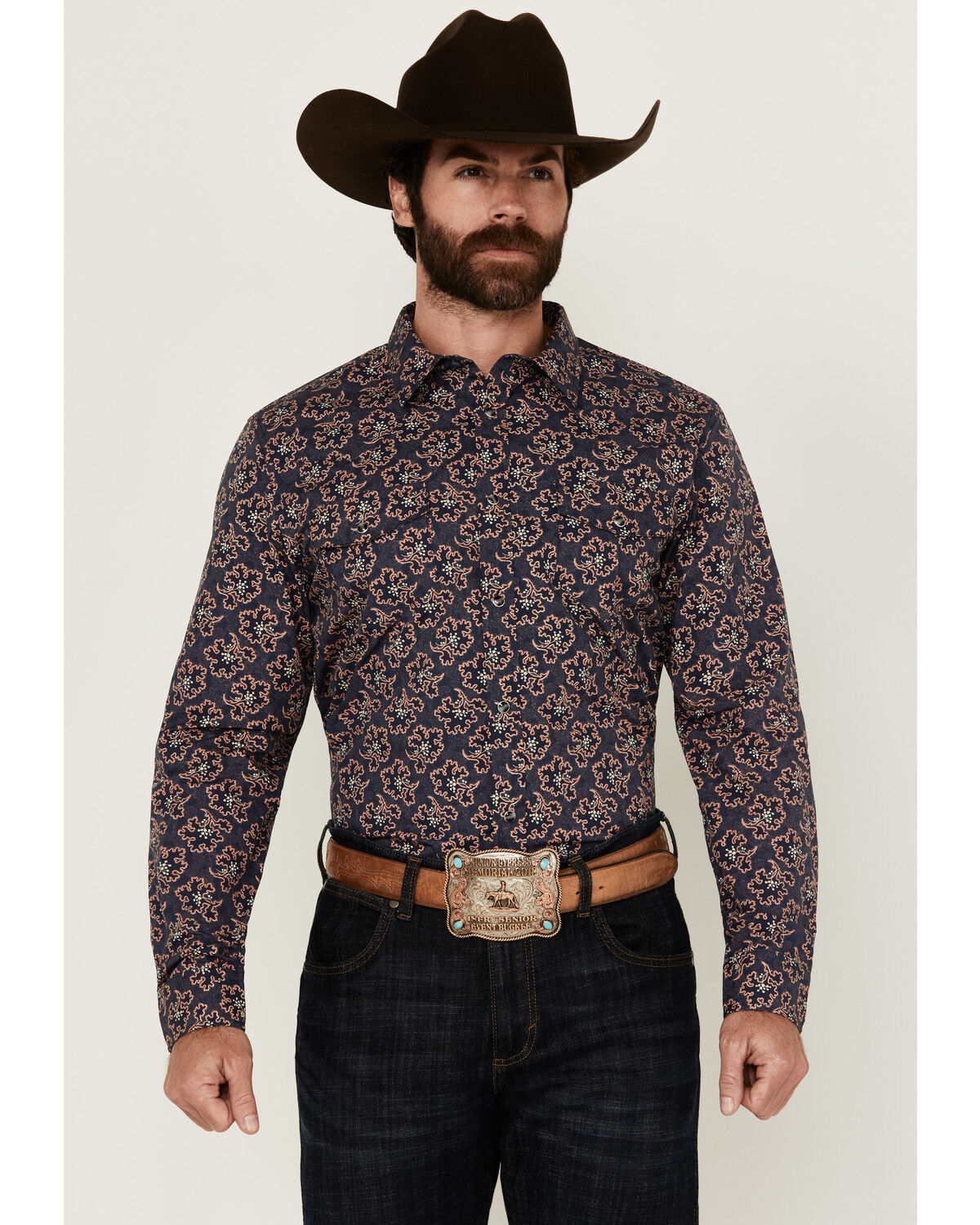 Men's Gibson Trading Co Garret Floral Print Long Sleeve Snap Western S