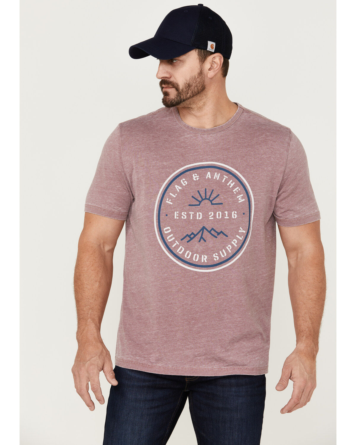Men's Flag & Anthem Outdoor Supply Mauve Graphic Short Sleeve T-Shirt