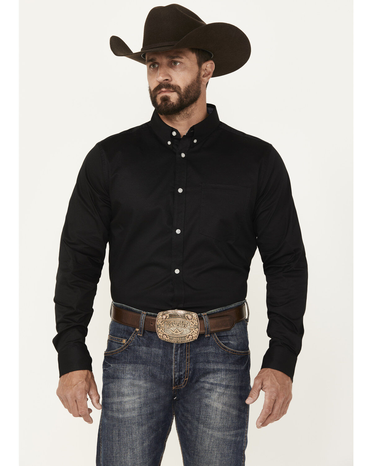 Men's Cody James Basic Twill Long Sleeve Button-Down Performance Weste