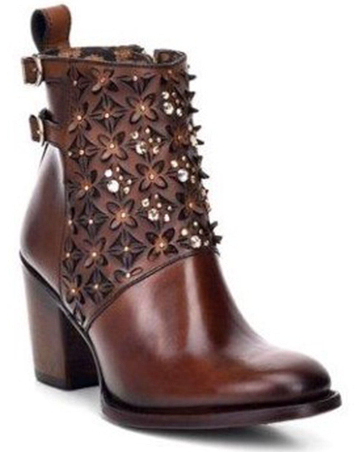 Women's Cuadra Laser and Crystal Western Booties - Round Toe