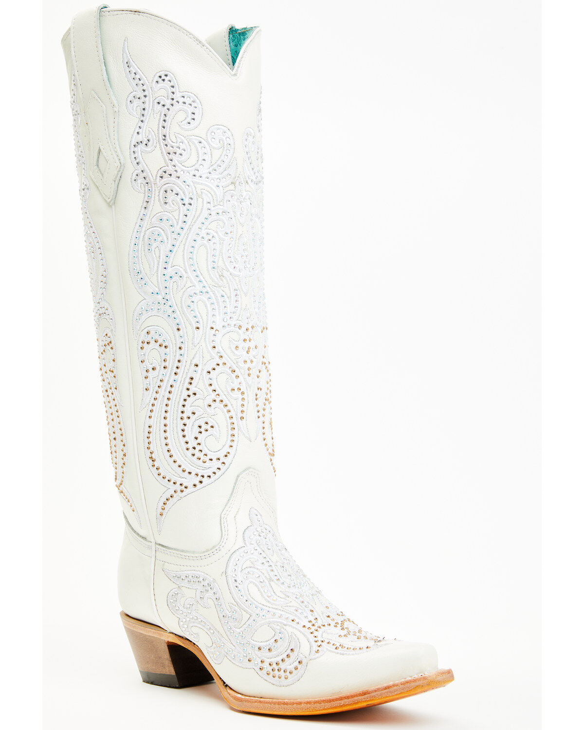 Women's Corral Crystal Embroidered Tall Western Boots - Snip Toe